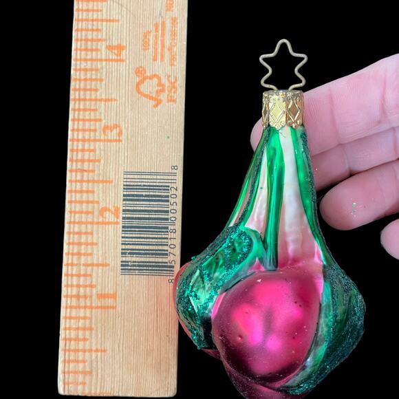 Inge Glass Ornament Fruit Cherries Germany Vintage Christmas Cherry READ - Picture 6 of 16